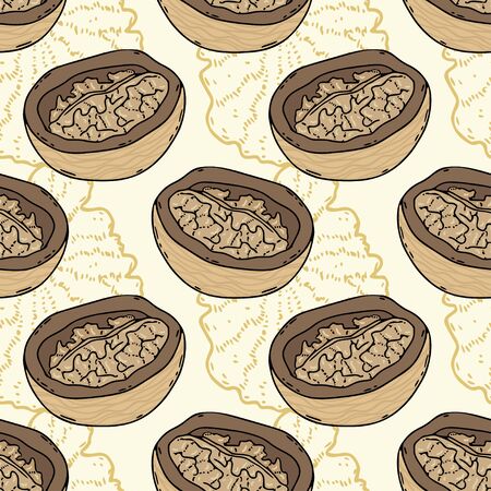 Walnut sketched pattern. Seamless texture backgroundのイラスト素材
