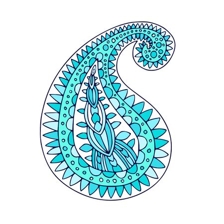 Paislay persian ornament. Tattoo art design. Ornamental printed illustrationのイラスト素材