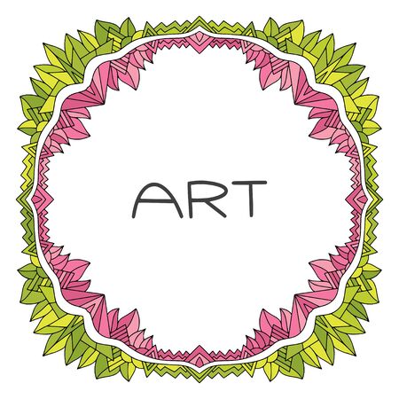 Vector frame with floral decoration. Floral background for cover design. Tropical flourish borber. Decorative frameのイラスト素材