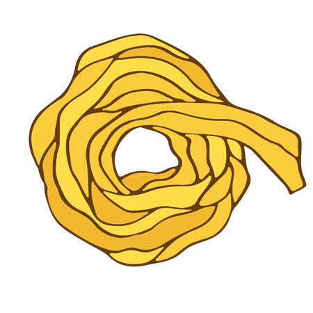Spaghetti isolated. Italian food label design. Fettuccine pasta illustrationのイラスト素材