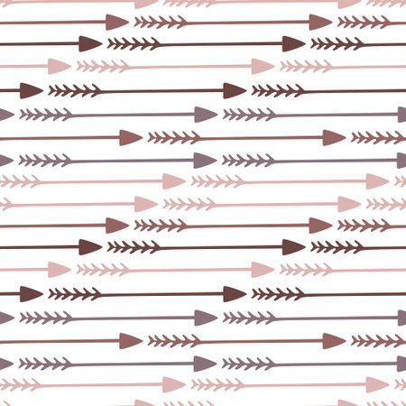 Seamless pattern with arrows. Modern monochrome print. Brown arrows background.のイラスト素材
