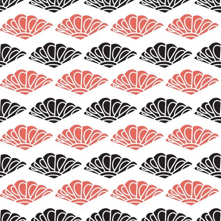 Modern seamless pattern in red and black colorsのイラスト素材