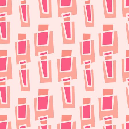 Geometric seamless pattern. Childish minimalist background in pink colorsのイラスト素材