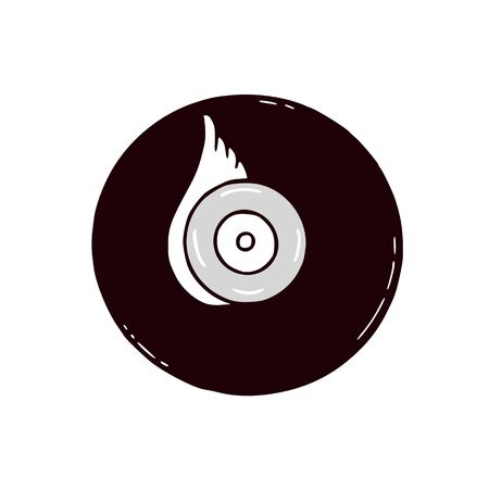 Vinyl disc illustration. Vector musical emblemのイラスト素材