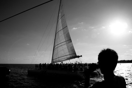 Sail Boat in B&W