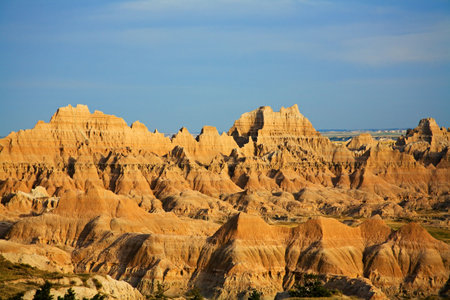 Badlands at sunsetの写真素材