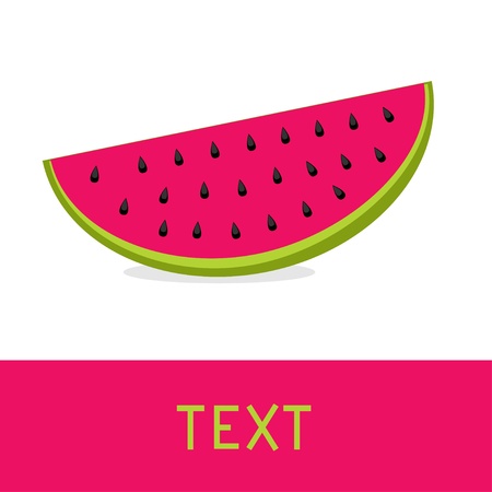 Watermelon slice card  Vector llustrationのイラスト素材