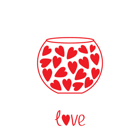 Round vase with hearts のイラスト素材