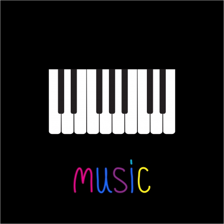 Piano Keys with word Music illustrationのイラスト素材
