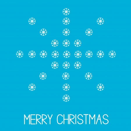 Big snowflake from little snowflakes illustration.のイラスト素材