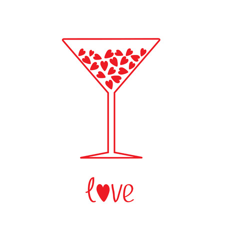 Martini glass with hearts inside  illustration   Cardのイラスト素材