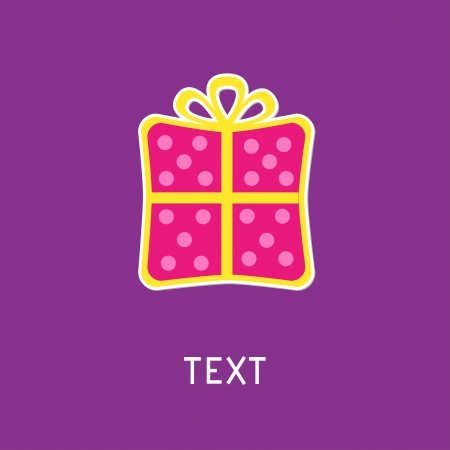 Gift box with ribbon and bow  Cardのイラスト素材