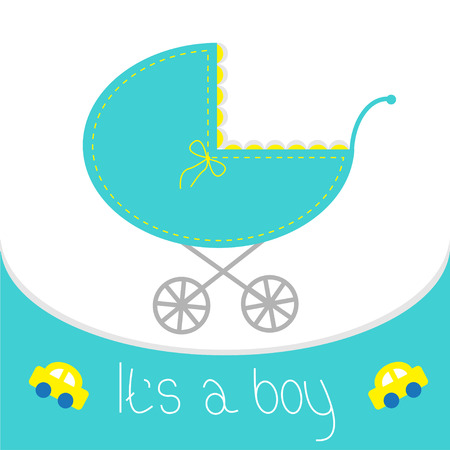 Baby boy shower cardのイラスト素材