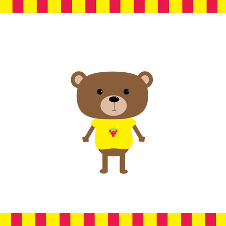 Cartoon bear boy cardのイラスト素材