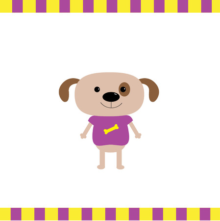 Cartoon dog boy cardのイラスト素材