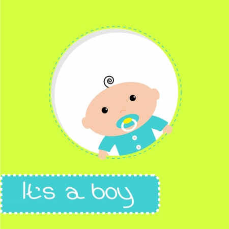 Peek-a-boo baby shower card It's a boyのイラスト素材