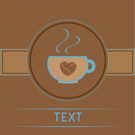 Cup with coffee seeds heart.  Love card.  Vector illustration.のイラスト素材
