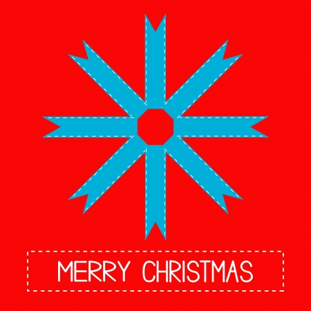 Snowflake made from ribbons .  Merry Christmas card. Vector illustration.のイラスト素材