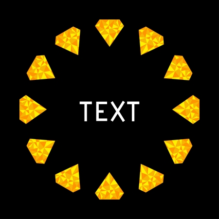 Yellow diamonds in shape of circle. Vector illustrationのイラスト素材