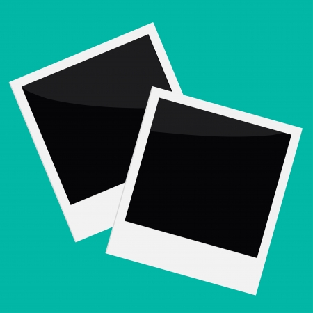 Two Instant photos in flat design style. Vector illustration.のイラスト素材