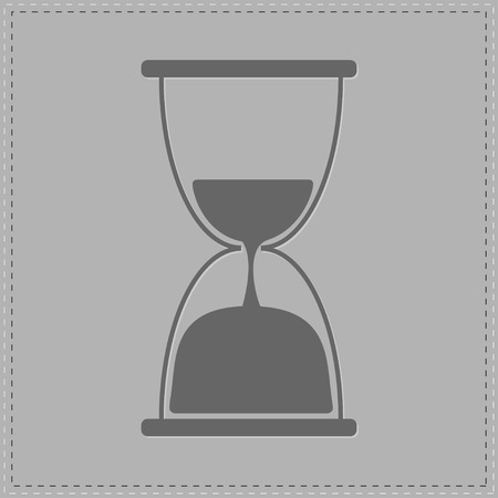 Grey hourglass with sand inside. Vector illustration. Card.のイラスト素材