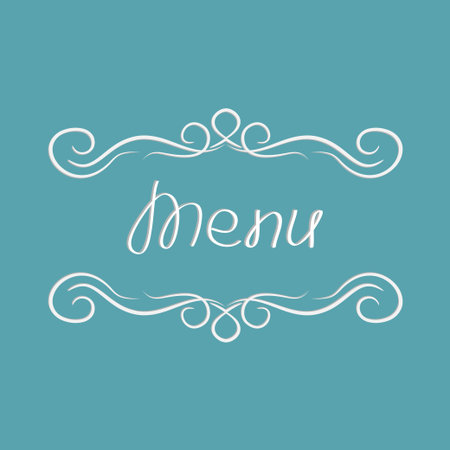 Menu cover design. Abstract calligraphic frame. Vector illustration.のイラスト素材