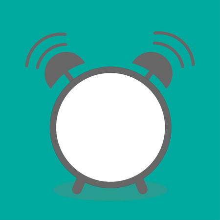 Alarm clock with empty center. Template. Flat design. Vector illustration.のイラスト素材