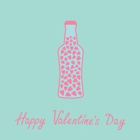 Beer bottle with hearts insideのイラスト素材