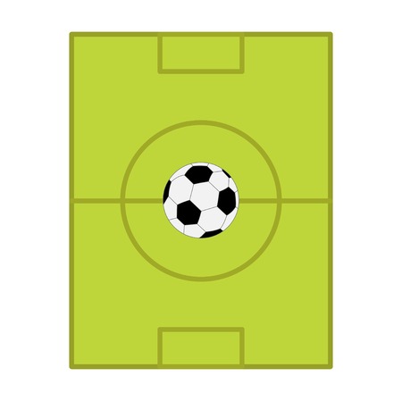 Football soccer ball Field scheme with gates. Flat design style. Vector illustrationのイラスト素材