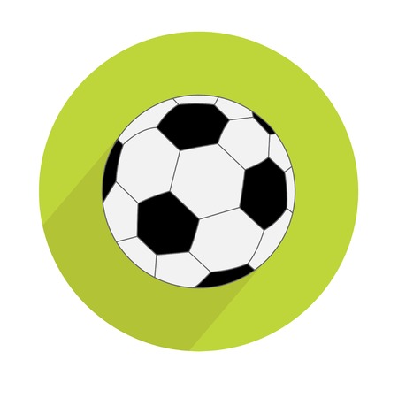 Football soccer ball round icon with long shadow. Flat design style. Vector illustrationのイラスト素材