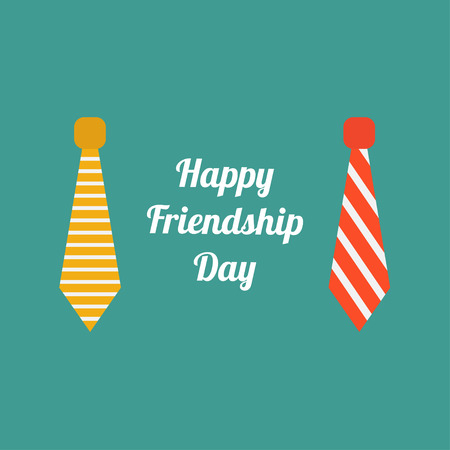 Happy Friendship Day Neck tie icon set Flat design Vector illustrationのイラスト素材