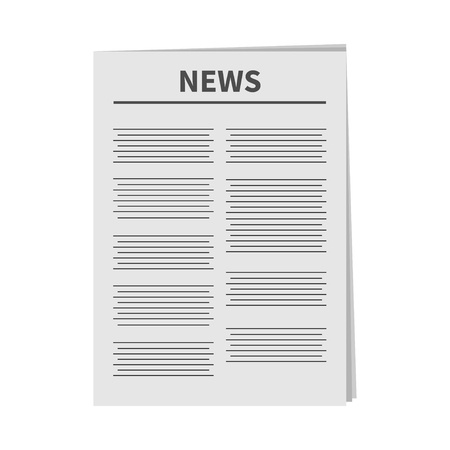 Newspaper icon Flat design Isolated White background Vector illustrationのイラスト素材