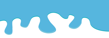 Flowing down paint blue color drops. Flat design. White background. Isolated. Vector illustrationのイラスト素材