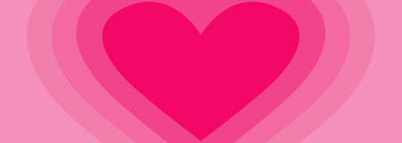 Pink heart gradient line banner. Valentine's day background. Heart striped pattern. Glowing hearts. Template for wallpaper, frame, posters, greeting card, wedding invitation. Flat design. Vectorのイラスト素材