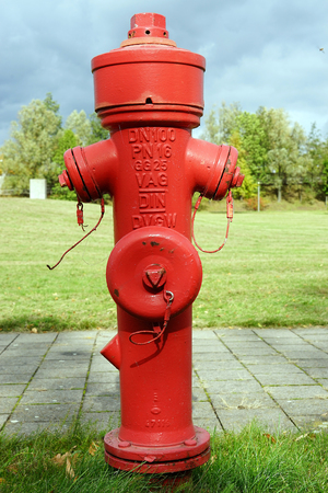 Hydrant rot red germany berflurhydrant fireplug fire .のeditorial素材