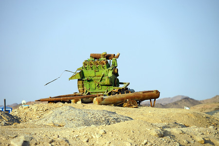 old engine in the Desert Egypt Luxor.の写真素材