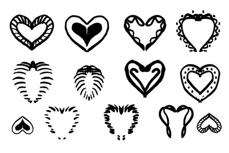 Freehand Love: Vector Heart Drawing Illustrationのイラスト素材