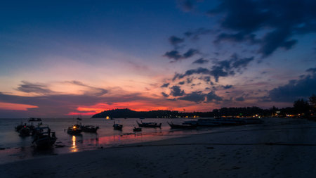 Beautiful seascape at sunsetの写真素材