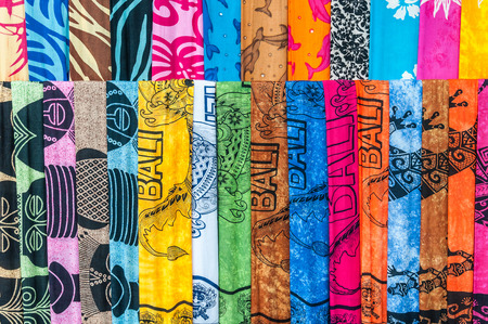 Colorful sarongs (balinese cloth), Bali, Indonesiaの写真素材