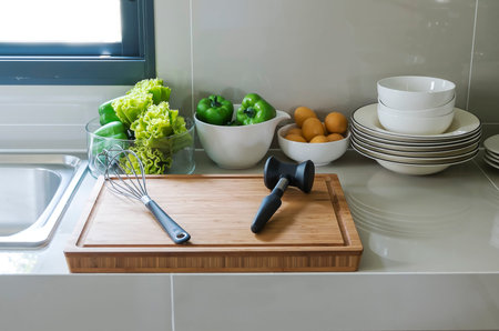 kitchen corner with utensil on counter at home