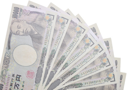 Banknotes of the Japanese yen- 10,000 yenの写真素材