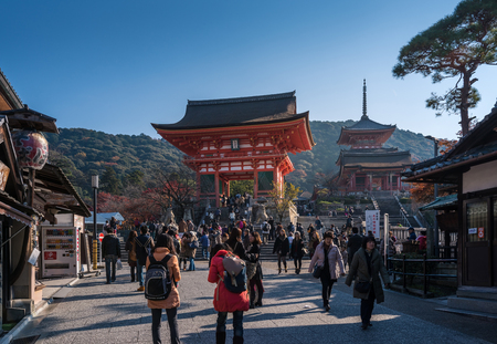 Kyoto, Japan - December 1, 2013: Kiyomizudera temple is one of the most famous temple in Japan .In 1994, the temple was added to the list of UNESCO world heritage sites.のeditorial素材
