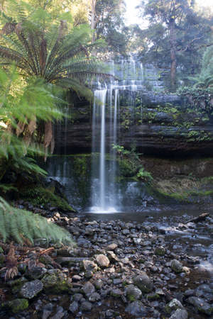 This small waterfall is located in Tasmania, Australia. It was almost summer and not much rain make a really small waterfallの写真素材