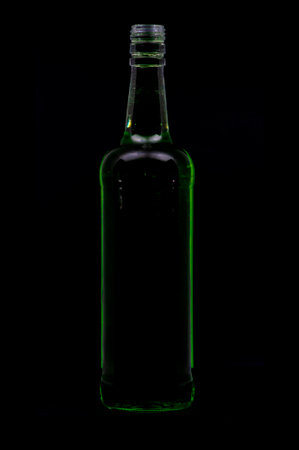 bottle with green liquidの写真素材