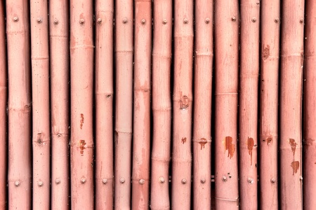 Texture of  Bamboo paint red color Wood Wall  Backgroundの写真素材