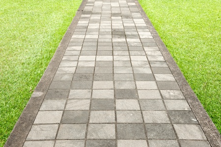 The walk way surface of concrete blocksの写真素材