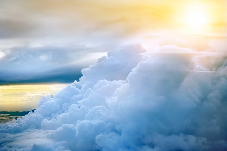 storm clouds with sunsetの写真素材