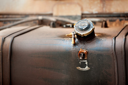 old iron truck fuel tank の写真素材