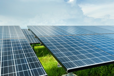 Solar power station top viewの写真素材