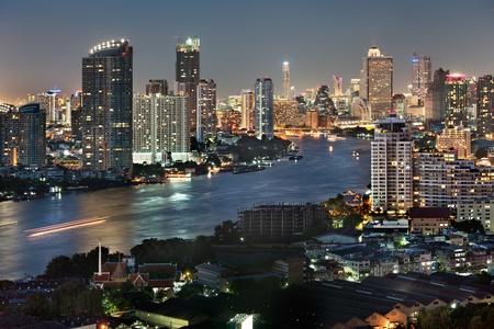Bangkok city at twilightの写真素材